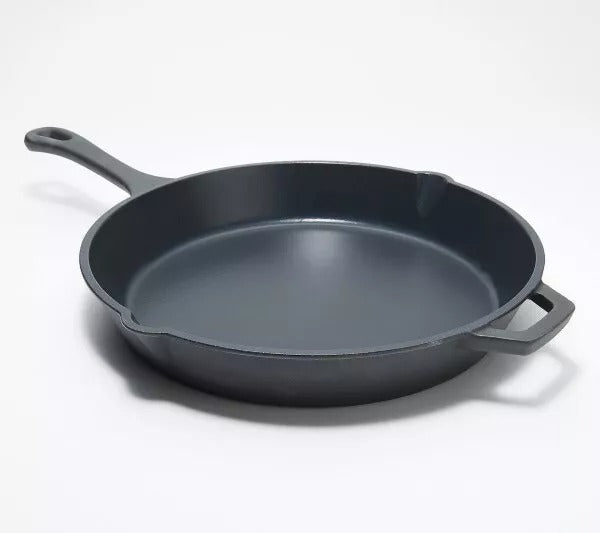 ZAKARIAN by Dash 12" Non-Stick Cast Iron Skillet, Frying Pan - Black Like New