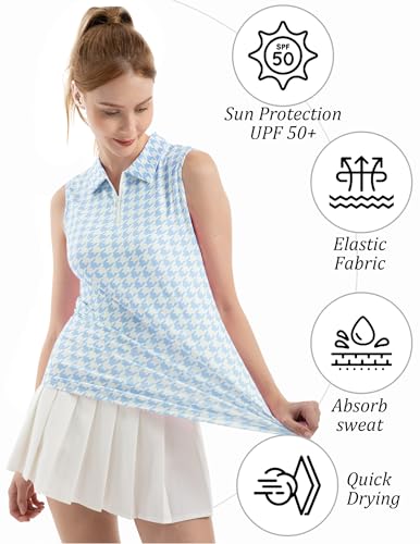 FK3092SLP FKEEP WOMEN'S SLEEVELESS POLO ATHLETIC V-NECK COLLAR - XX-LARGE - BLUE - Brand New