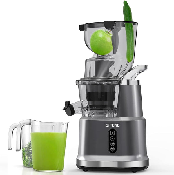 SIFENE Cold Press Juicer Machine, Masticating, 83mm Opening AMR8824 - DARK GRAY Like New