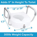 CARES E-Z LOCK 5" RAISED TOILET SEAT ARMS HANDICAP RAISED B30300 - WHITE/GRAY - Like New