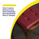 Sweet Home Collection Chair Cushion Memory Foam Pads Tufted 2 Count B07Y2RBRJZ - Brand New