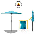 FLAME&SHADE 9FT HALF ROUND SOLAR POWEREDOUTDOOR MARKET UMBRELLA - AQUA BLUE - Like New