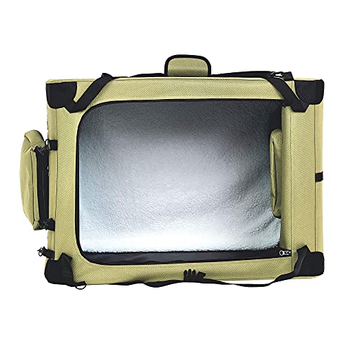 AMAZON BASICS FOLDING PORTABLE SOFT PET DOG CARRIER KENNEL 36 X 24 X 24 - KHAKI - Like New