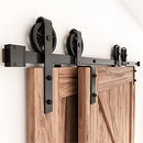 ZEKOO 10 FT Bypass Barn Door Hardware Kit One-Piece Rail Flat Wheel (10 Feet) - Brand New