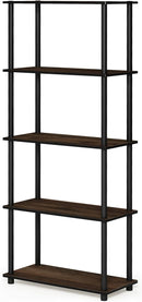 Furinno Turn-N-Tube 5-Tier Multipurpose Shelf 17091CWN/BK - Walnut/Black - Like New