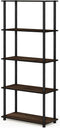 Furinno Turn-N-Tube 5-Tier Multipurpose Shelf 17091CWN/BK - Walnut/Black Like New