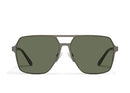 QUAY MENS AVIATOR SUNGLASSES BACKSTAGE PASS FRAMES GUNMETAL LENSES GREEN - Like New
