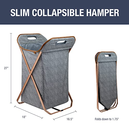CLEVERMADE RECTANGULAR COMPUTER GAME HAMPER WITH HANDLES - GRAY - Brand New