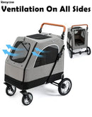 Kenyone Foldable Jogger 4 Wheels Pet Stroller Large Dogs - Gray - Like New