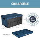 CLEVERMADE COLLAPSIBLE STORAGE BINS WITH LIDS, 46L 3 PACK, 75 LB, OBSIDIAN - Like New