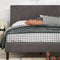 ZINUS JUDY UPHOLSTERED PLATFORM BED FRAME, MATTRESS FOUNDATION, QUEEN - GRAY - Like New