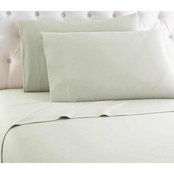SHAVEL HOME PRODUCTS MICRO FLANNEL SOLID SHEET SET KING - MORNING MIST - Like New