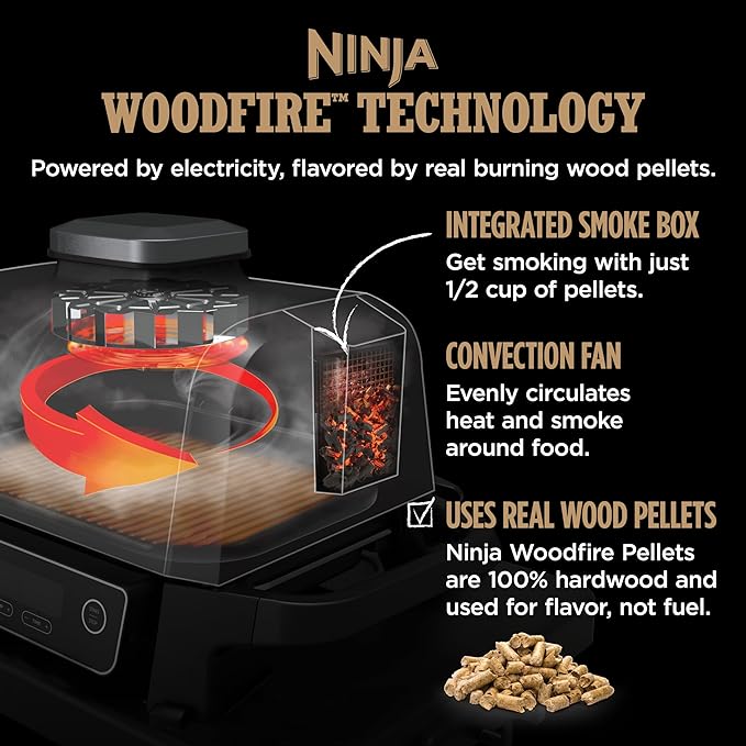 Ninja Woodfire Outdoor Grill & Smoker 7in1 Master Grill BBQ Smoker OG701H - Grey Like New