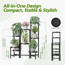 NQW "8-TIER METAL PLANT STAND FOLDING DISPLAY FOR MULTIPLE PLANTS" - BLACK - Like New
