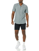 AMAZON ESSENTIALS MEN'S VACATION COTTON RESORT SHIRT, NAVY STRIPE, SIZE XL - Brand New