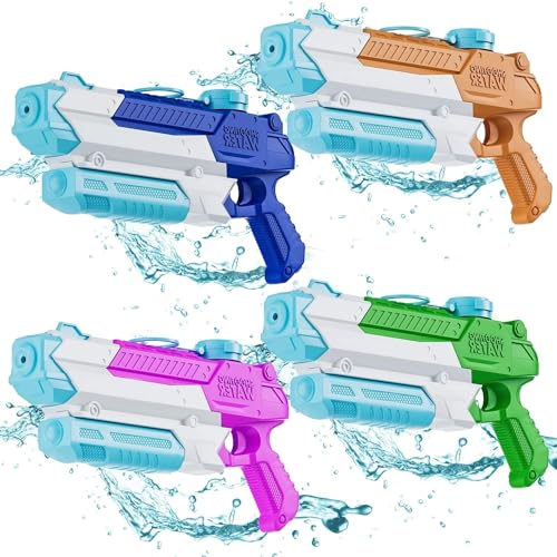 Water Gun, Water Guns for Adults & Kids, 4 PCS 300CC Long Range High Capacity Like New