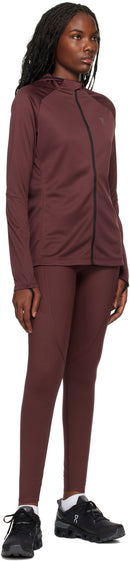 ON-RUNNING ON WOMAN'S CLIMATE ZIP HOODIE - SIZE: WOMEN L - BURGUNDY - Brand New