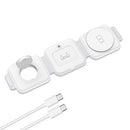ORIA 3 IN 1 FOLDABLE WIRELESS CHARGER FAST PAD CHARGING STATION IOS - WHITE - Like New