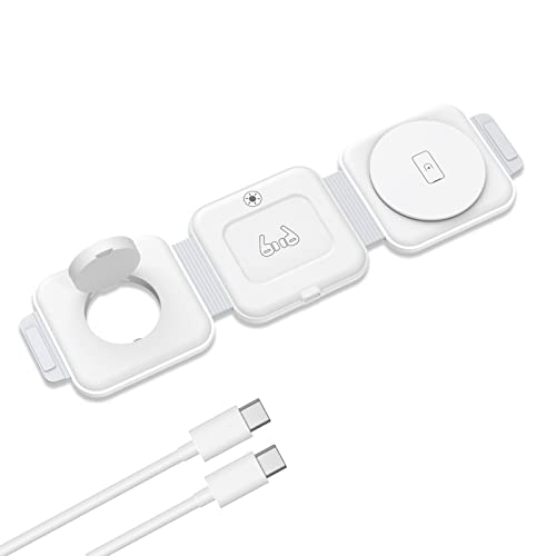 ORIA 3 IN 1 FOLDABLE WIRELESS CHARGER FAST PAD CHARGING STATION IOS - WHITE - Like New