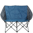 ALPHA CAMP OVERSIZED CAMPING CHAIR DOUBLE FOLDING CHAIR 2 PERSON - BLUE/GRAY - Like New