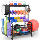 ATRONOR METAL MODERN GYM STORAGE RACK WITH WHEELS FOR DUMBBELLS, YLJ-210-BLACK - Like New