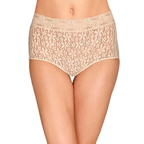 870405 WACOAL WOMEN'S HALO LACE BRIEF PANTY - MEDIUM - NATURAL NUDE - Brand New