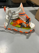 SAYT RLAE CHUNKY PLATFORM WEDGE SANDALS WHITE MESH UPPER - WHITE,ORANGE - Like New