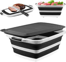 STEELYCO BBQ PREP TUB, 30L LARGE COLLAPSIBLE TUB CUTTING BOARD LID - BLACK - Like New