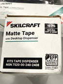 SKILCRAFT TRANSPARENT TAPE WITH DESKTOP DISPENSER NSN,TAPE, MATTE,3/4X1000,PK/10 - Brand New