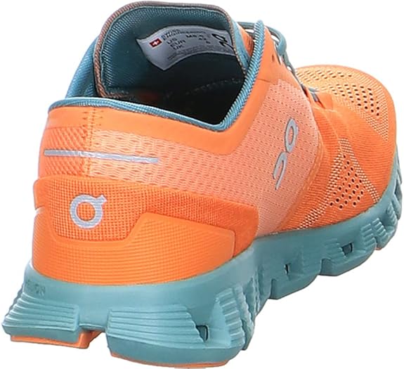 40.99704 ON Cloud X Men's Running Shoes, Size 9 M, Orange/Sea Like New