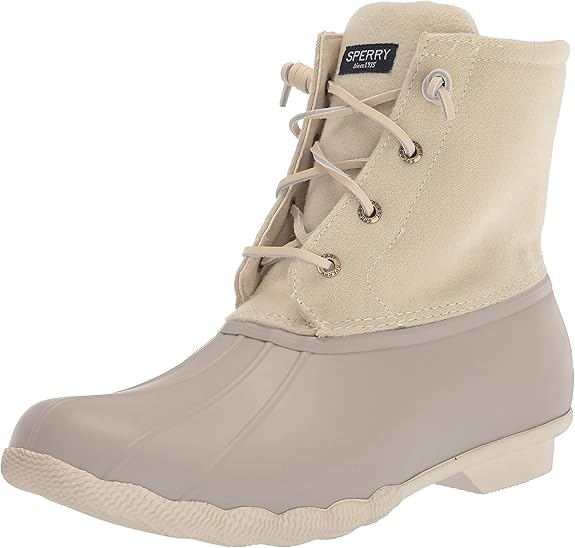 SPERRY WOMEN'S SALTWATER WINTER LUX BOOTS - SIZE: WOMEN 8 - IVORY - Like New