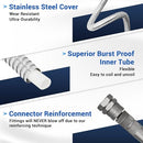 Metal Garden Hose - 100FT Heavy Duty Stainless Steel Water Hose Spray Nozzle - Like New