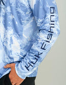 HUK Men's Camo Icon X Performance Fishing Shirt Mossy Oak Stormy Spindrift - Brand New