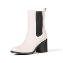 AMAZON ESSENTIALS WOMEN'S MID CALF HEELED CHELSEA BOOTS LUG SOLE - SIZE 6, SAND - Brand New