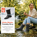 HISEA Women Rain Boots Mid Calf Waterproof Rainboots Garden MUD Farm - Black - Like New