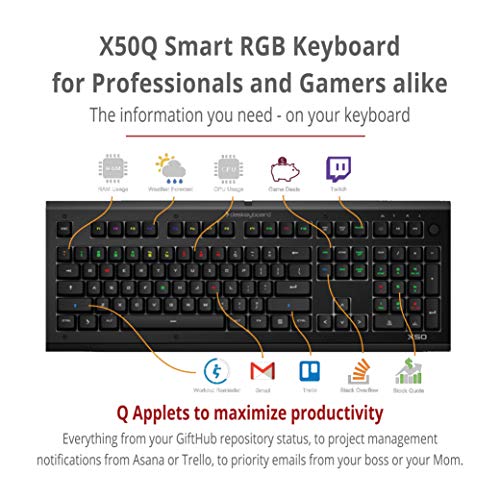 Das Keyboard X50Q Programmable RGB Mechanical Keyboard DKGKX50P0GZS0USX - Black - Like New