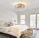 FLINT GARDEN 17.7" DISTRESSED WHITE 6-SPEED LOW PROFILE CEILING FAN - GOLD - Like New