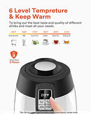 MILIN ELECTRIC KETTLE HOT WATER GLASS KETTLE 6 LEVEL TEMPERATURE CONTROL BLACK Like New