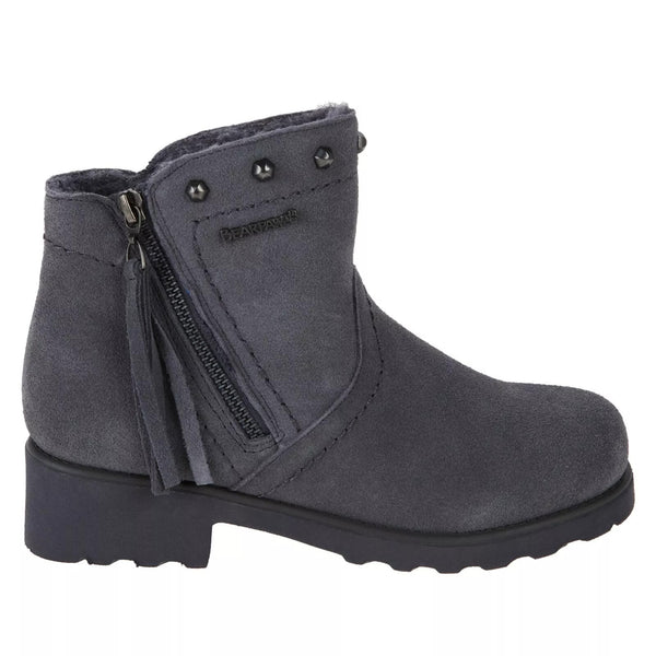 2508W BEARPAW WOMEN'S CAROLINE SUEDE BOOT - NEVERWET - SIZE 8  - CHARCOAL GRAY Like New