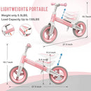 Bobike Toddler Balance Bike Toys 1 to 4 Year Old Adjustable Seat LJ-AS108 - PINK Like New