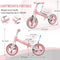 Bobike Toddler Balance Bike Toys 1 to 4 Year Old Adjustable Seat LJ-AS108 - PINK Like New