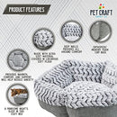 PET CRAFT SUPPLY SOHO ROUND CAT BED FOR CATS ULTRA SOFT PLUSH MEMORY FOAM - GRAY - Like New