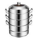 VIVOHOME 3-Tier 14.2 Inch 1mm 13Qt 304 Stainless Steel Steamer Pot B08Q7V6ZCX - Brand New