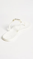 TORY BURCH WOMEN'S MINI MILLER THONG FLIP FLOPS SIZE 9 IVORY/GOLD - Like New