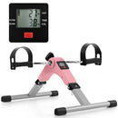 GOPLUS MINI EXERCISE BIKE, FOLDING UNDER DESK BIKE PEDAL EXERCISER LCD - PINK - Like New