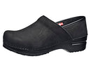 450206W SANITA WOMEN'S PROFESSIONAL OIL CLOSED LEATHER CLOG BLACK SIZE 8.5 - Like New