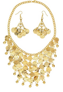 GENERIC BOHEMIAN COIN ADJUSTABLE CHAIN NECKLACE - GOLD - Like New