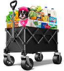 PIKULA BEACH WAGON COLLAPSIBLE WAGON 220LBS BIG WHEELS FOLDABLEWAGON CARTS BLACK - Like New
