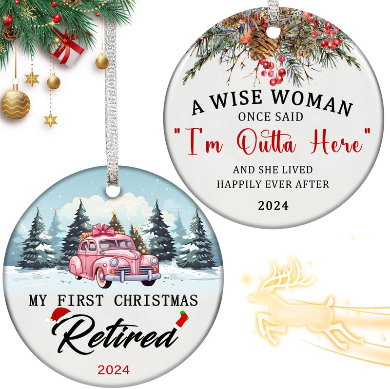 Christmas Retirement Gifts for Women 2024 Double Side Xmas Tree, Gift Box - Like New