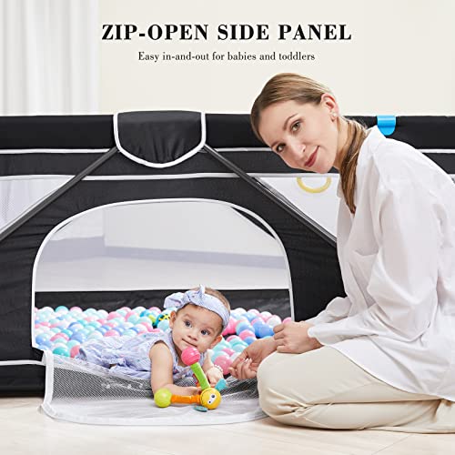 ANGELBLISS BABY PLAYPEN FOLDABLE PLAYPEN FOR BABIES AND TODDLERS - BLACK - Like New